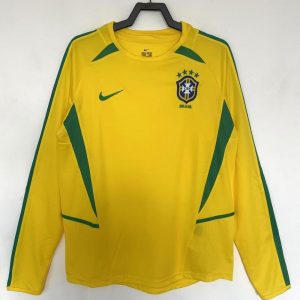 Brasil 2002 Camiseta local de manga larga