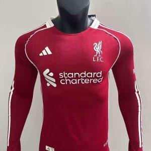Liverpool 2025-26 Camiseta local versión jugador de manga larga