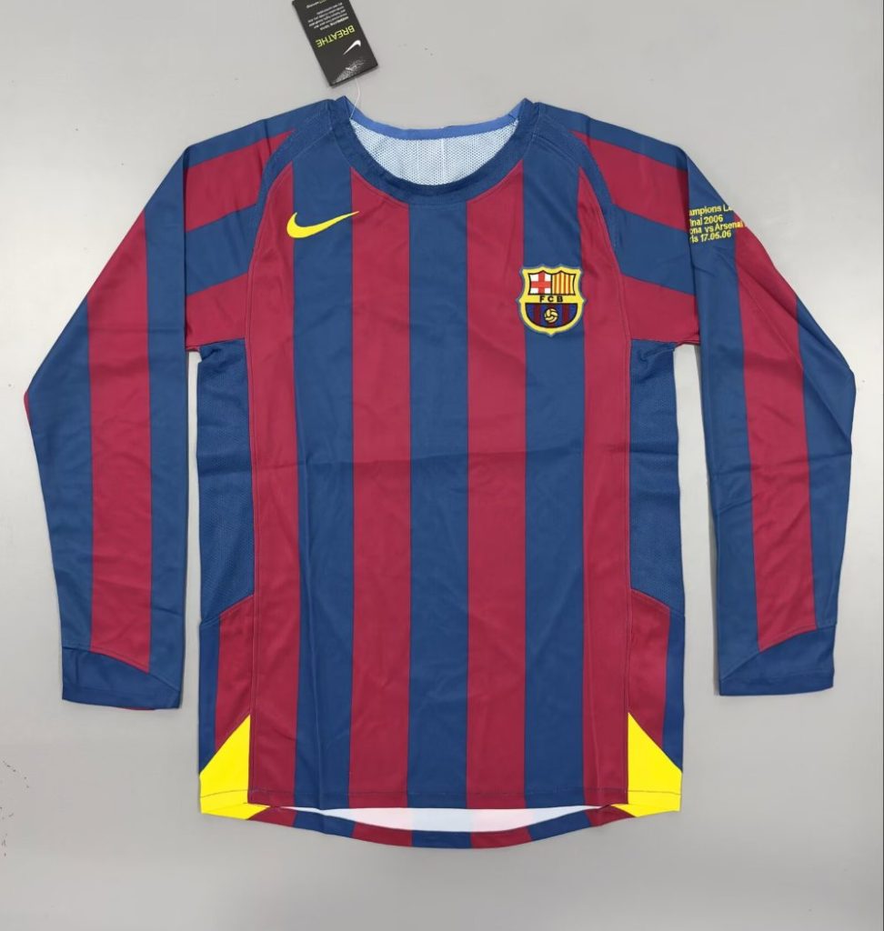 Barcelona 2005-06 Champions League Camiseta local de manga larga