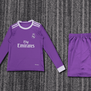 niños Real Madrid 2016-17 Visitante Long Sleeve Kit