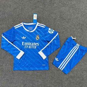 niños Real Madrid 2025-26 Tercera Long Sleeve Kit