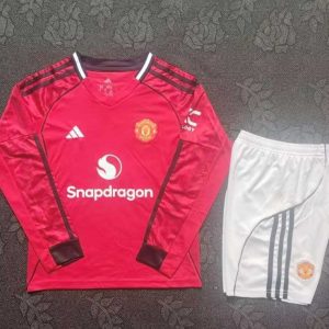 niños Manchester United 2025-26 Local Long Sleeve Kit