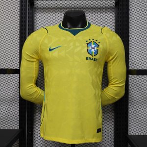 Brasil 2026 FIFA World Cup Camiseta local versión jugador de manga larga